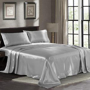 Luxury Silver Bedding Sheet Set